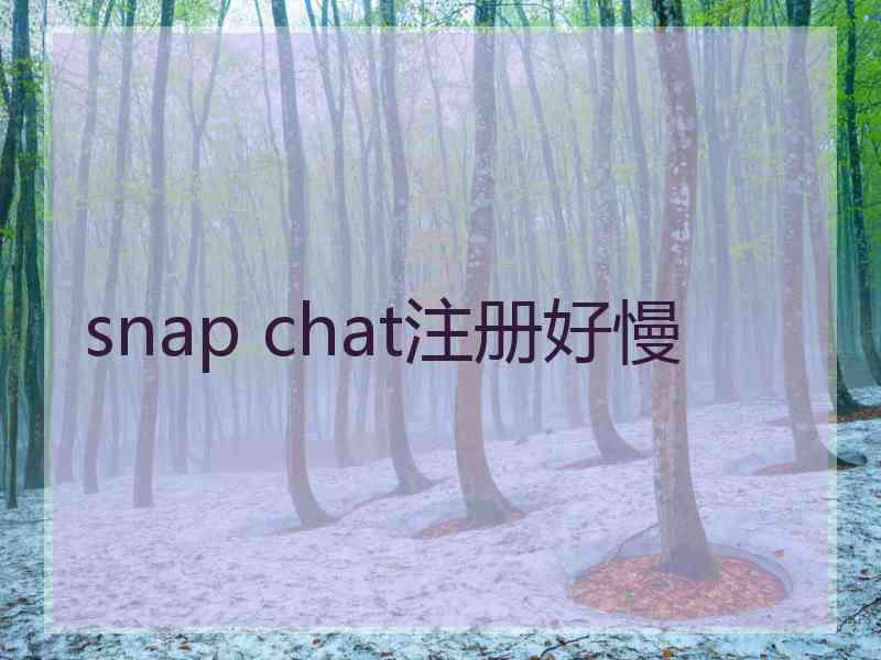 snap chat注册好慢 snap chat注册好慢