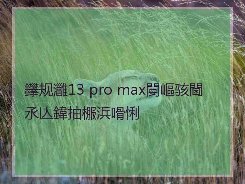 鑻规灉13 pro max闄嶇骇閫氶亾鍏抽棴浜嗗悧 鑻规灉13 pro max闄嶇骇閫氶亾鍏抽棴浜嗗悧