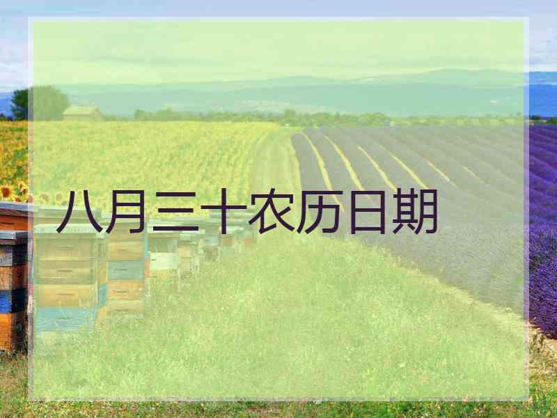 八月三十农历日期 八月三十农历日期