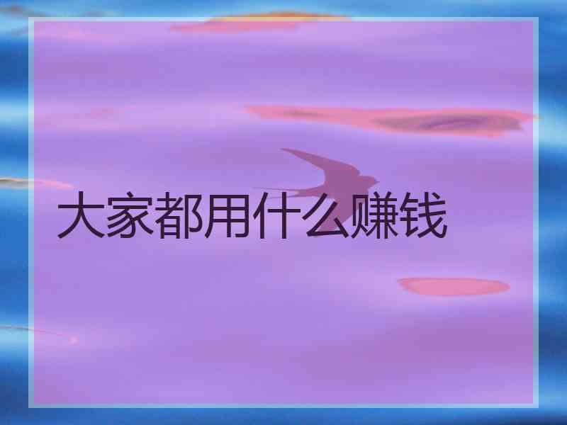 大家都用什么赚钱