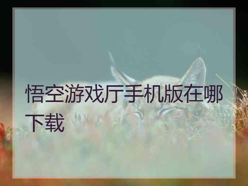 悟空游戏厅手机版在哪下载