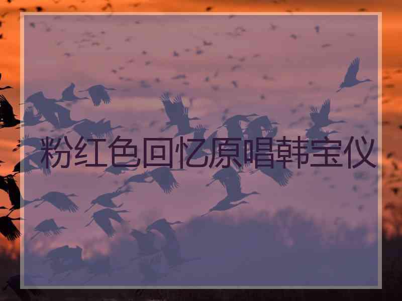 粉红色回忆原唱韩宝仪