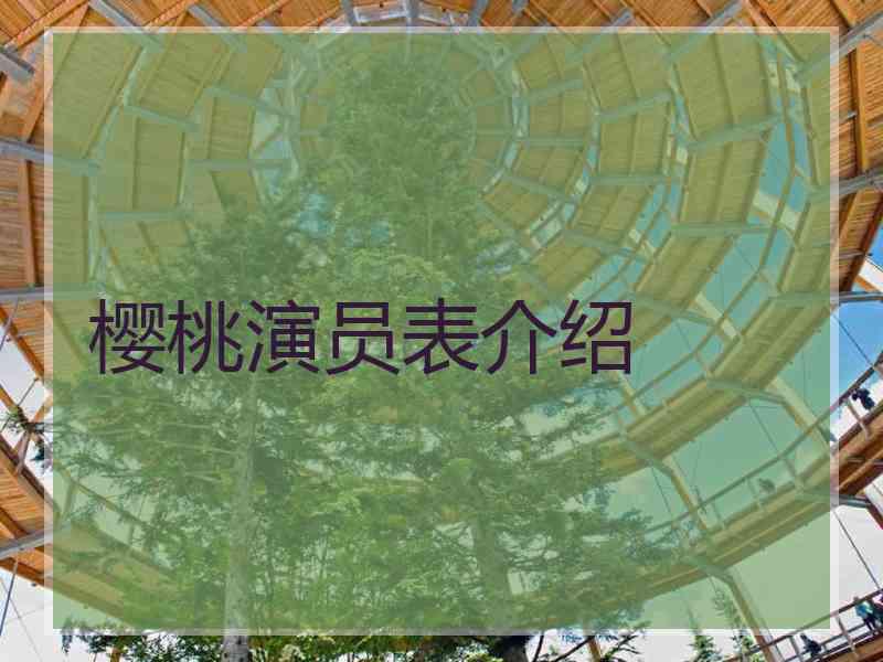 樱桃演员表介绍