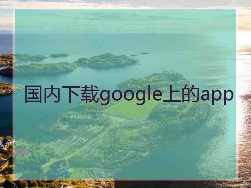 国内下载google上的app