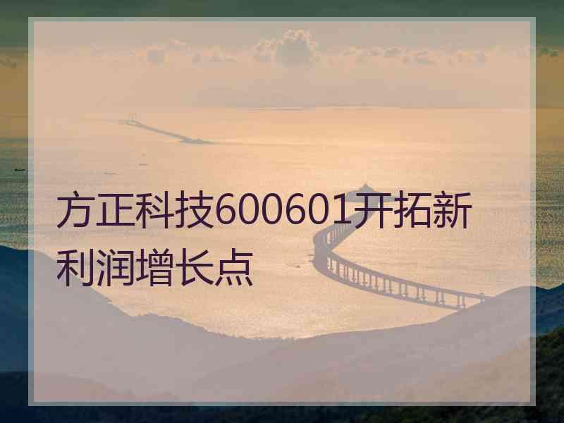 方正科技600601开拓新利润增长点