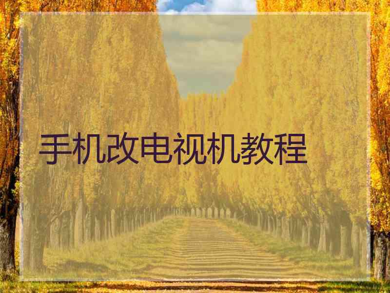 手机改电视机教程
