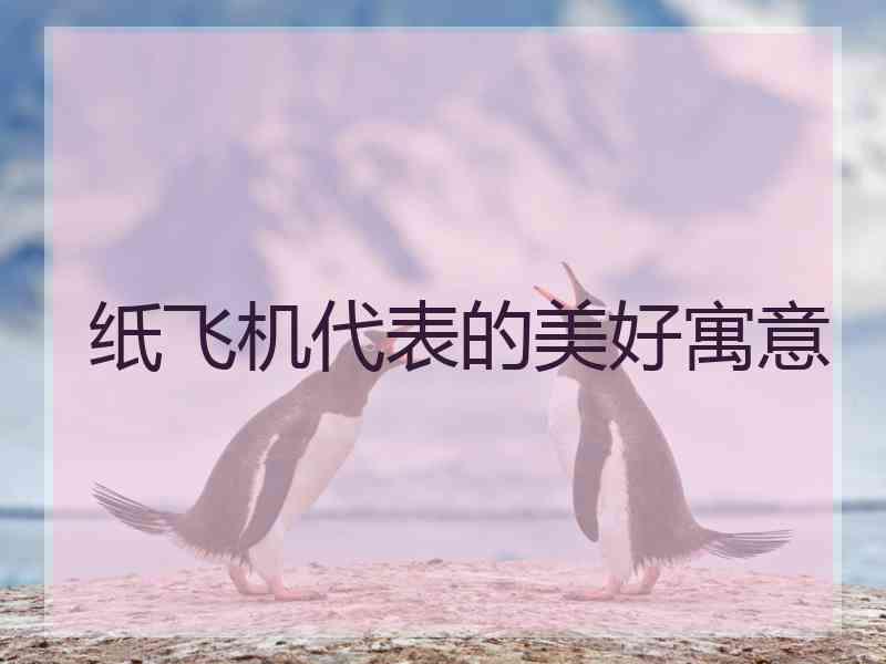 纸飞机代表的美好寓意