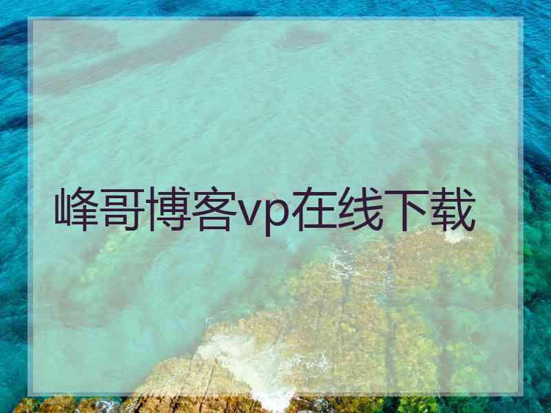 峰哥博客vp在线下载