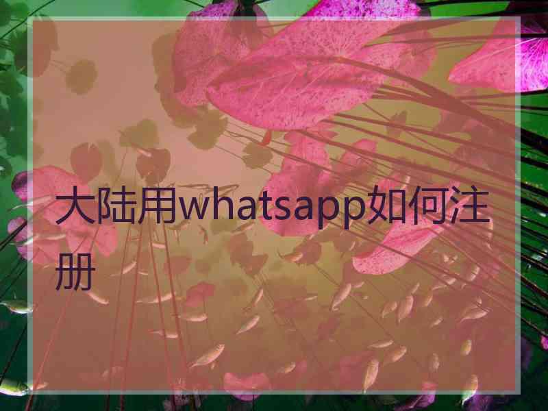 大陆用whatsapp如何注册