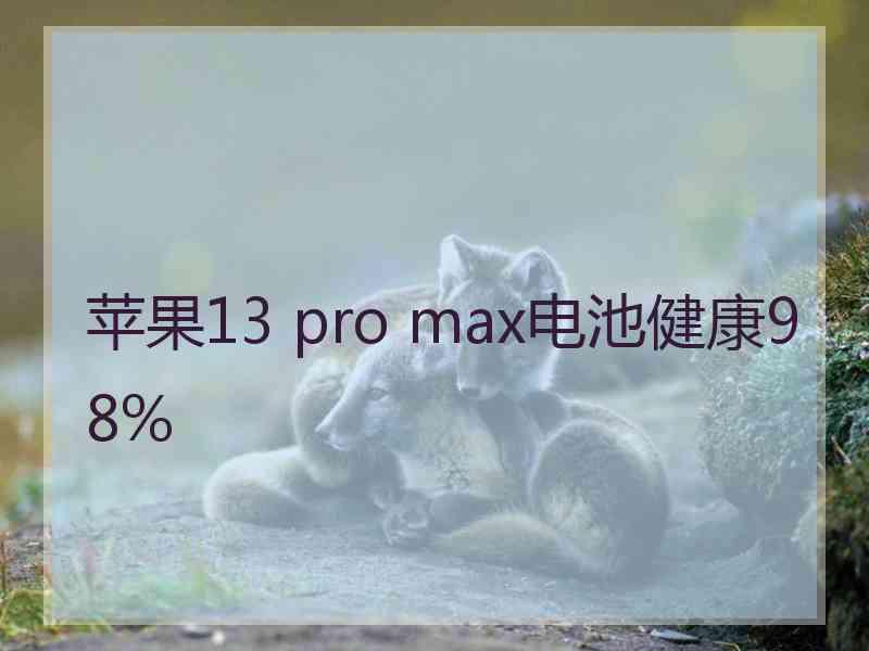 苹果13 pro max电池健康98%