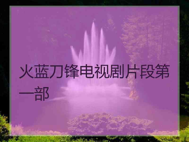 火蓝刀锋电视剧片段第一部