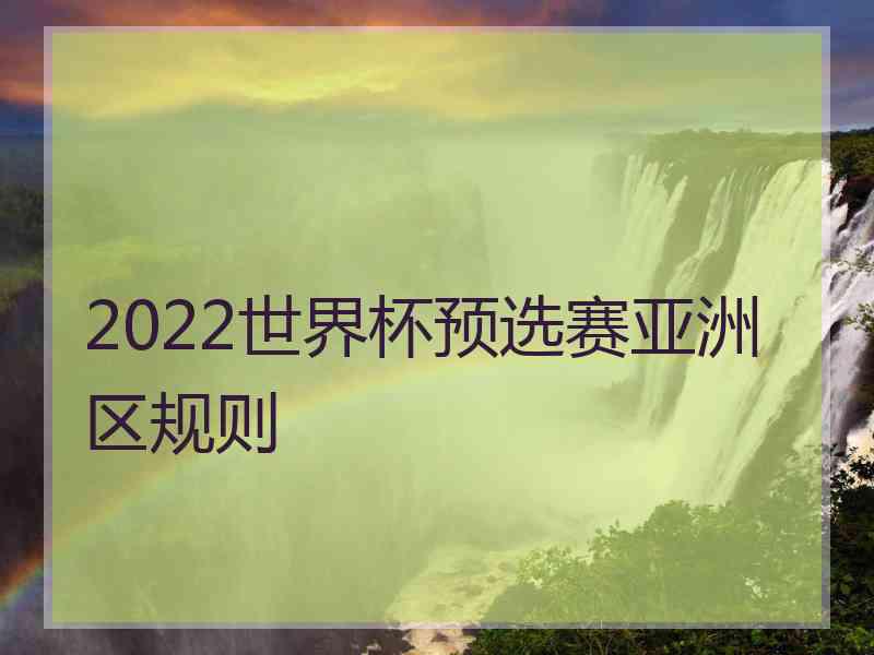 2022世界杯预选赛亚洲区规则