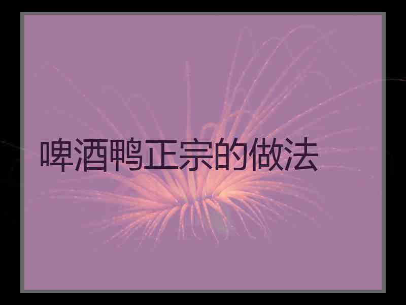 啤酒鸭正宗的做法