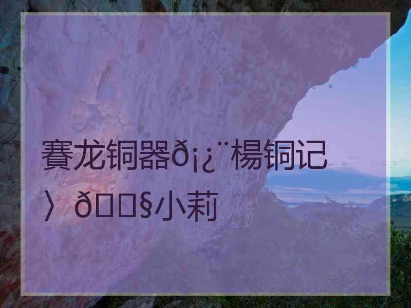 賽龙铜器𡿨楊铜记 〉👧小莉