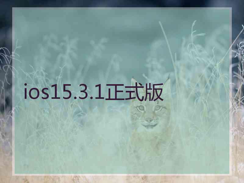 ios15.3.1正式版