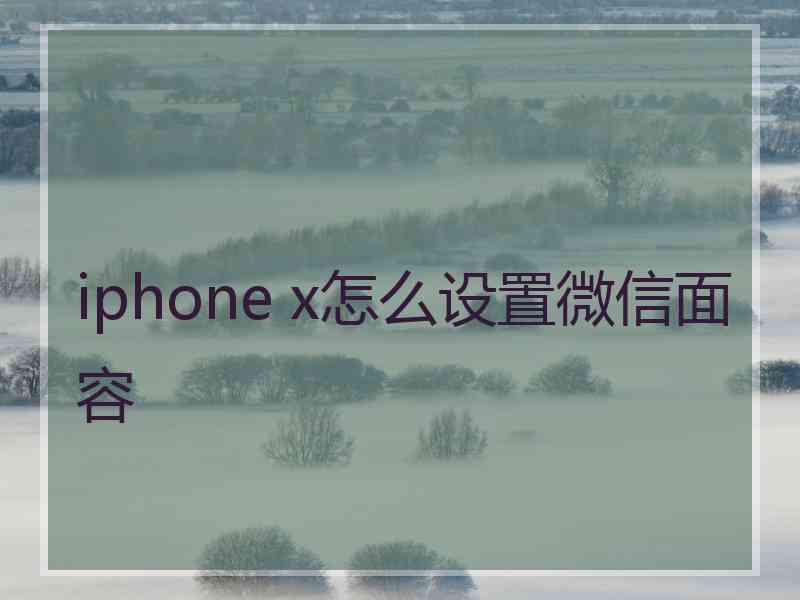 iphone x怎么设置微信面容