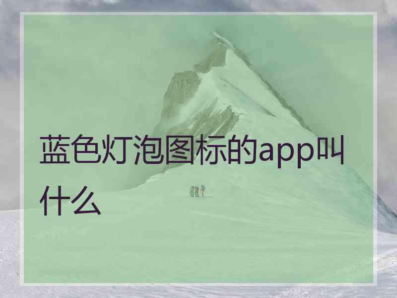 蓝色灯泡图标的app叫什么