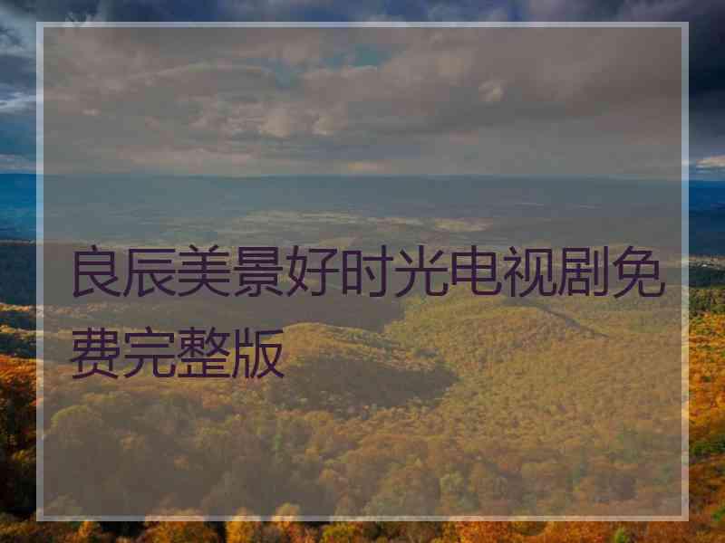 良辰美景好时光电视剧免费完整版