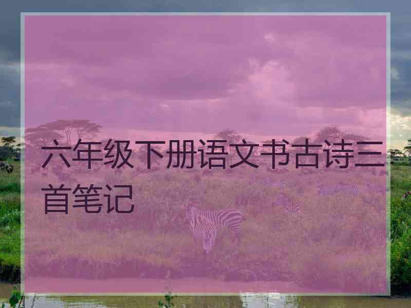 六年级下册语文书古诗三首笔记