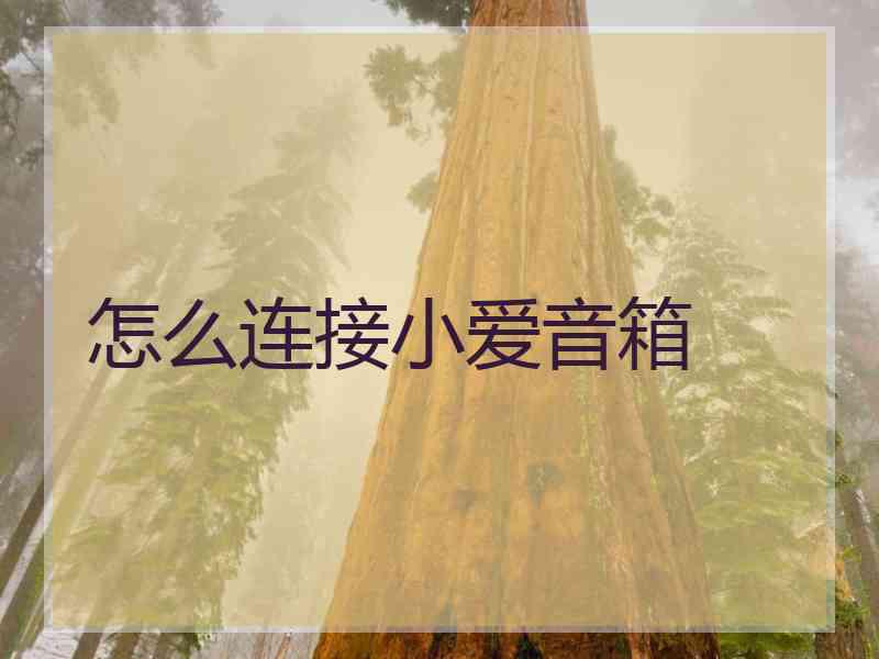 怎么连接小爱音箱