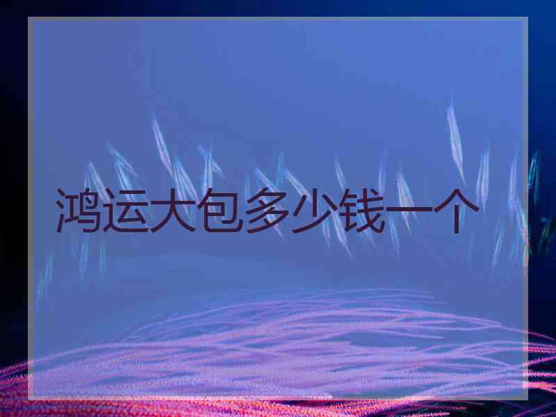 鸿运大包多少钱一个