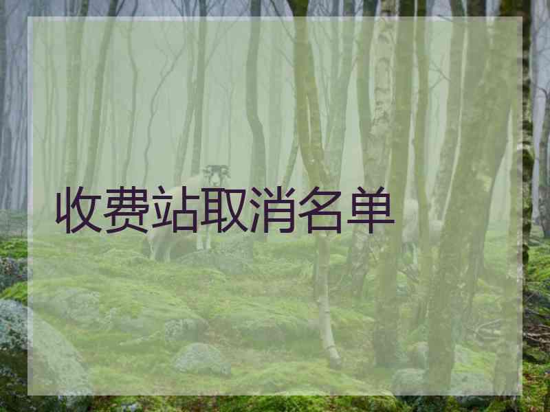 收费站取消名单