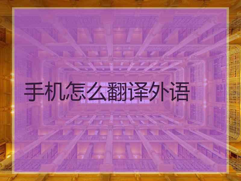 手机怎么翻译外语