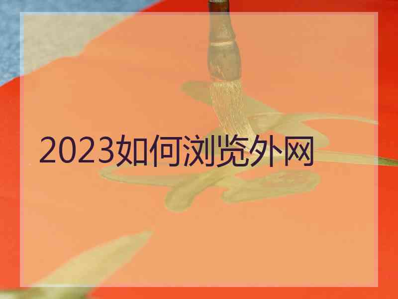 2023如何浏览外网