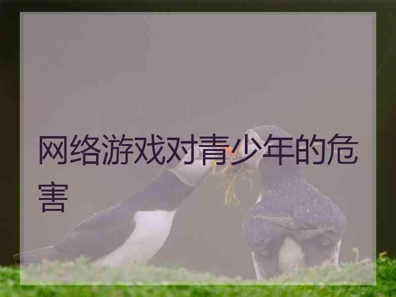 网络游戏对青少年的危害