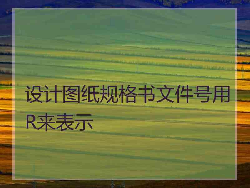 设计图纸规格书文件号用R来表示
