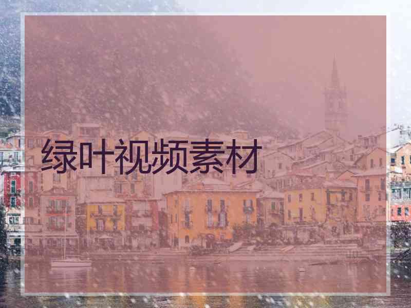 绿叶视频素材