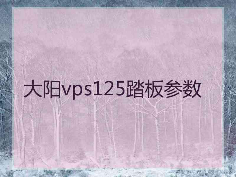 大阳vps125踏板参数