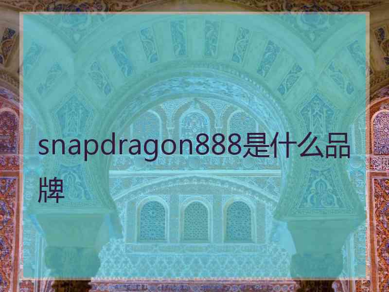 snapdragon888是什么品牌