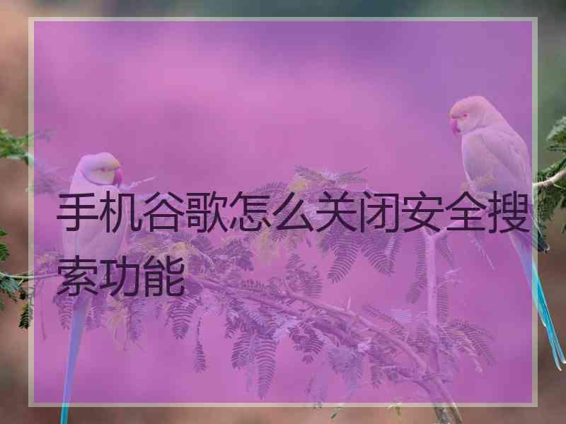 手机谷歌怎么关闭安全搜索功能
