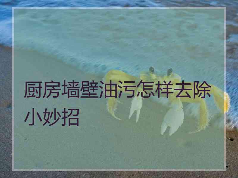 厨房墙壁油污怎样去除小妙招
