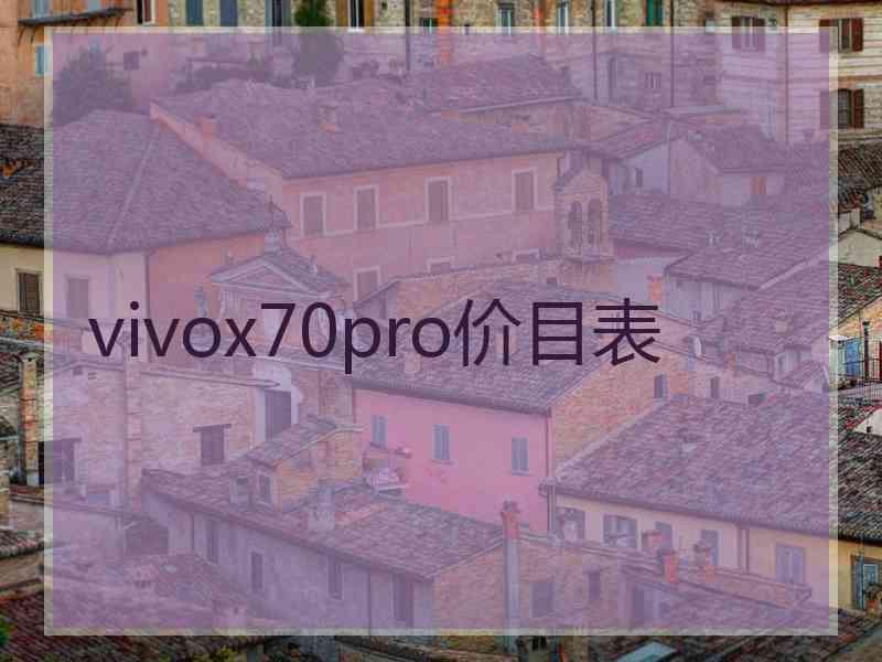 vivox70pro价目表