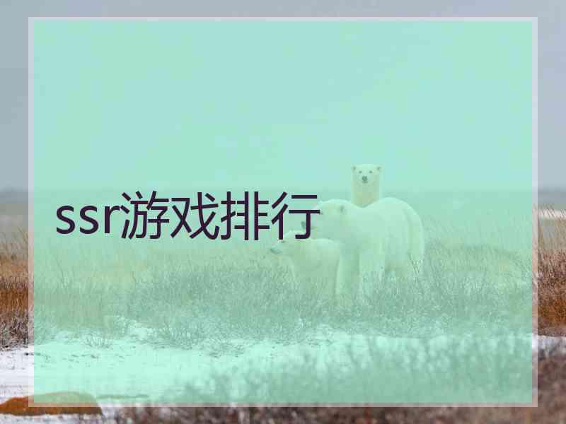 ssr游戏排行