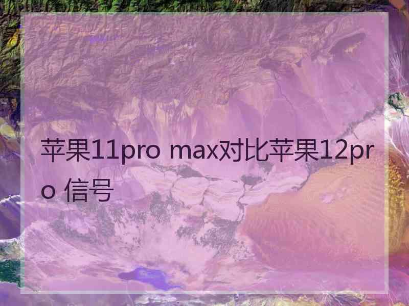苹果11pro max对比苹果12pro 信号