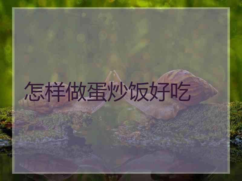 怎样做蛋炒饭好吃