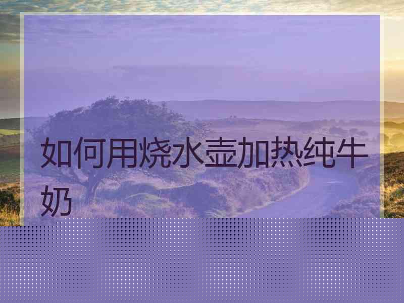如何用烧水壶加热纯牛奶