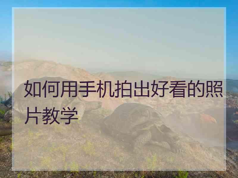 如何用手机拍出好看的照片教学