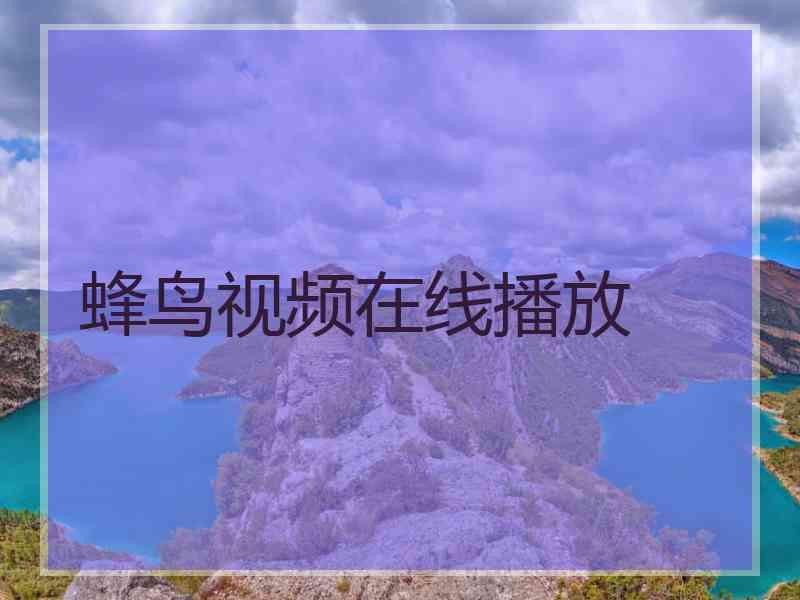 蜂鸟视频在线播放