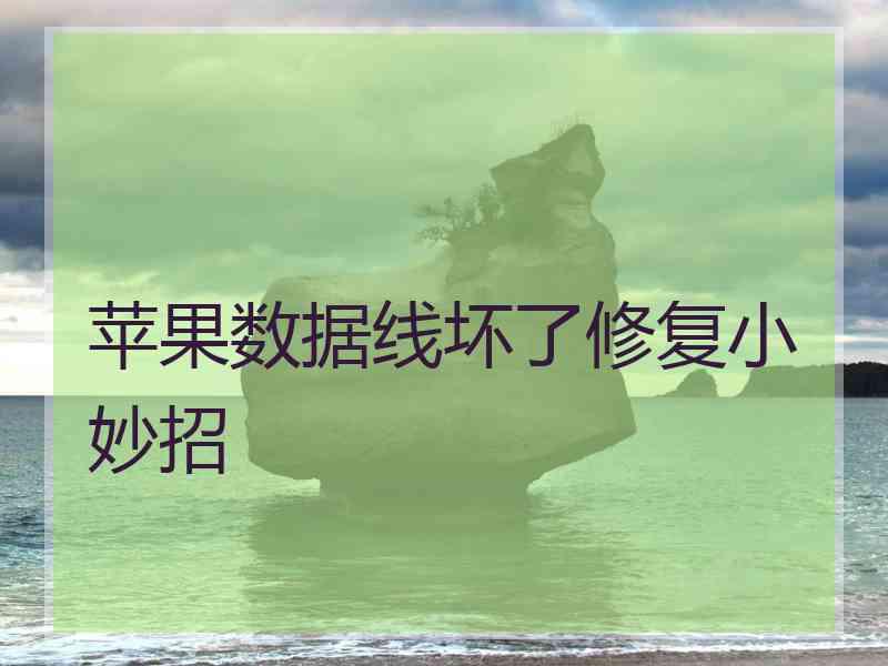 苹果数据线坏了修复小妙招