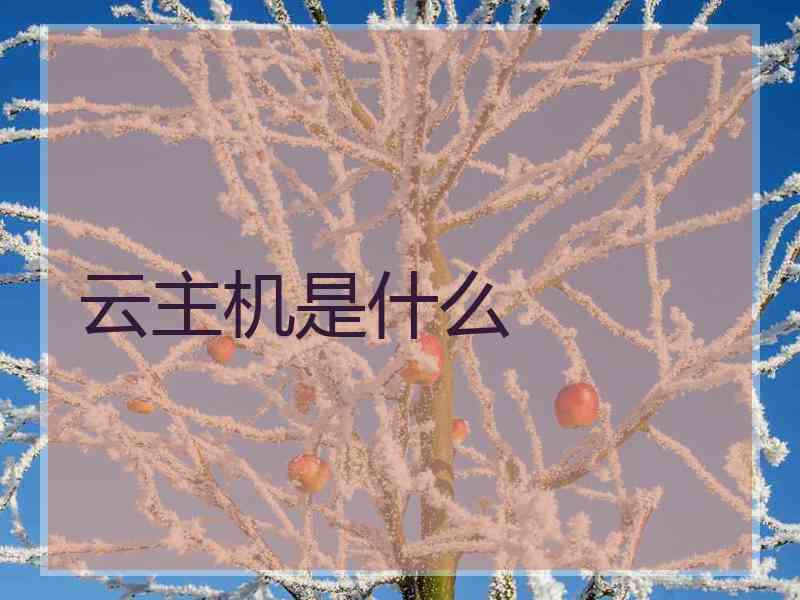 云主机是什么