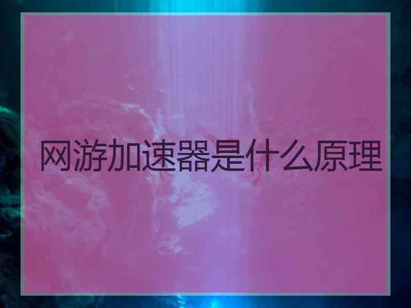 网游加速器是什么原理