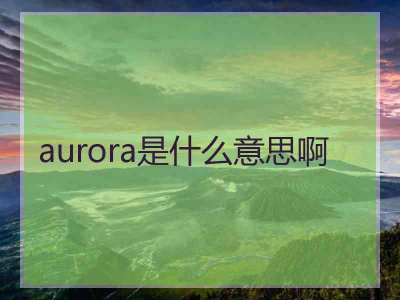 aurora是什么意思啊