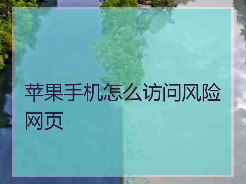 苹果手机怎么访问风险网页