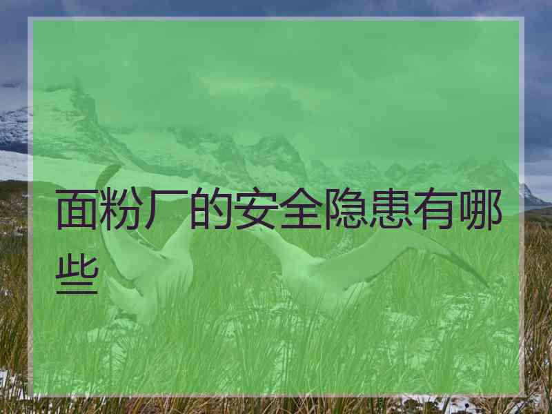 面粉厂的安全隐患有哪些