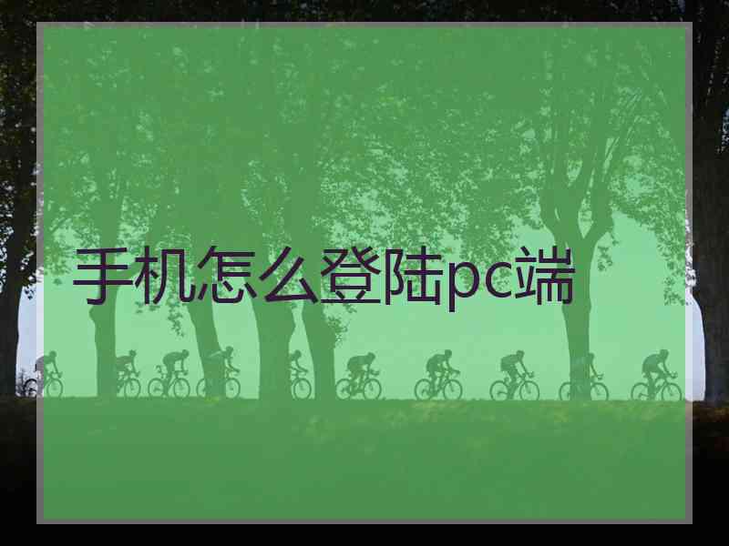手机怎么登陆pc端