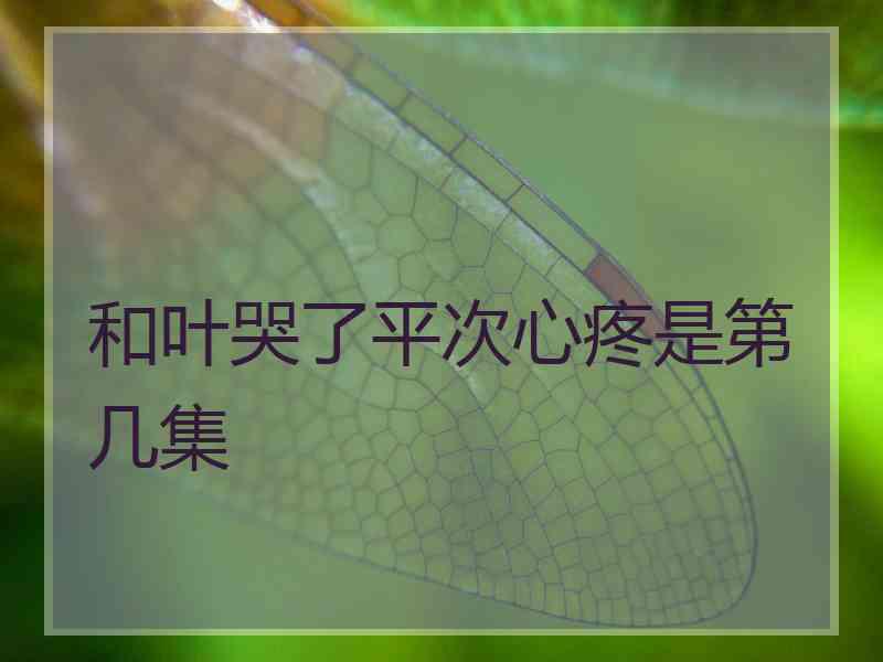 和叶哭了平次心疼是第几集